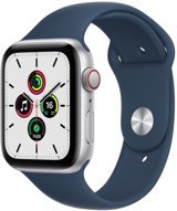 Apple Watch SE Cellular Apple Uyumlu WatchOS Su Geçirmez 44 mm Silikon Kordon Kare Unisex Sim Kartlı Akıllı Saat Mavi