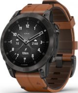 Garmin epix (Gen 2) Sapphire Su Geçirmez 47 mm Silikon Kordon Daire Unisex Akıllı Saat Kahverengi