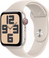 Apple Watch SE 2 2023 Cellular Apple Uyumlu WatchOS Su Geçirmez 44 mm Silikon Kordon Kare Unisex Sim Kartlı Akıllı Saat Krem