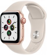 Apple Watch SE Cellular Apple Uyumlu WatchOS Su Geçirmez 40 mm Silikon Kordon Kare Unisex Sim Kartlı Akıllı Saat Krem