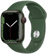Apple Watch Series 7 Cellular Apple Uyumlu WatchOS Su Geçirmez 41 mm Fluoro Elastomer Kauçuk Kordon Kare Unisex Sim Kartlı Akıllı Saat Yeşil