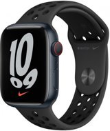 Apple Watch Nike Series 7 Cellular Apple Uyumlu WatchOS Su Geçirmez 45 mm Fluoro Elastomer Kauçuk Kordon Kare Unisex Sim Kartlı Akıllı Saat Siyah