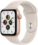 Apple Watch SE Cellular Apple Uyumlu WatchOS Su Geçirmez 44 mm Silikon Kordon Kare Unisex Sim Kartlı Akıllı Saat Krem