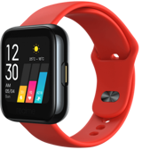 Realme Watch (RMA161) Su Geçirmez Silikon Kordon Kare Unisex Akıllı Saat Kırmızı