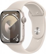 Apple Watch Series 9 Apple Uyumlu WatchOS Su Geçirmez 45 mm Fluoro Elastomer Kauçuk Kordon Kare Unisex Akıllı Saat Krem