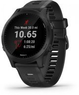 Garmin Forerunner 945 Su Geçirmez 47 mm Silikon Kordon Daire Unisex Akıllı Saat Siyah