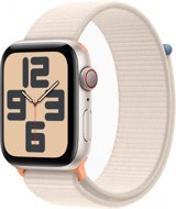 Apple Watch SE 2 2023 Cellular Apple Uyumlu WatchOS Su Geçirmez 44 mm Örgü Kordon Kare Unisex Sim Kartlı Akıllı Saat Krem