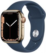 Apple Watch Series 7 Cellular Apple Uyumlu WatchOS Su Geçirmez 41 mm Fluoro Elastomer Kauçuk Kordon Kare Unisex Sim Kartlı Akıllı Saat Koyu Abis