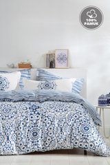 Yataş Ranforce Kışlık 160 x 220 cm Etnik Tek Kişilik Nevresim Takımı Mavi