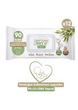 Baby Turco Doğadan Yenidoğan 90 Yaprak 12'li Paket Islak Mendil