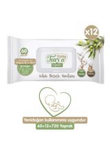 Baby Turco Doğadan 60 Yaprak 12'li Paket Islak Mendil