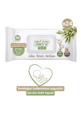 Baby Turco Doğadan 60 Yaprak 24'lü Paket Islak Mendil