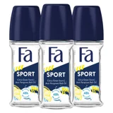 Fa Sport Pudrasız Ter Önleyici Antiperspirant Roll-On Erkek Deodorant 3x50 ml