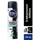 Nivea Black&White Invisible Fresh Pudrasız Ter Önleyici Antiperspirant Sprey Erkek Deodorant 150 ml