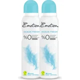 Emotion Ocean Fresh Pudrasız Ter Önleyici Sprey Kadın Deodorant 2x150 ml