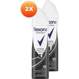 Rexona Invisible On Black+White Clothes Pudrasız Ter Önleyici Antiperspirant Sprey Kadın Deodorant 2x150 ml