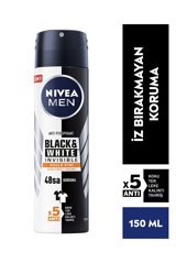 Nivea Black&White Invisible Güçlü Etki Pudrasız Ter Önleyici Antiperspirant Sprey Erkek Deodorant 150 ml