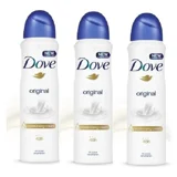 Dove Original Pudrasız Ter Önleyici Antiperspirant Sprey Kadın Deodorant 3x150 ml
