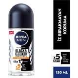 Nivea Black&White Invisible Güçlü Etki Pudrasız Ter Önleyici Antiperspirant Roll-On Erkek Deodorant 50 ml