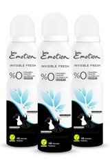 Emotion Invisible Fresh Pudrasız Ter Önleyici Sprey Kadın Deodorant 3x150 ml
