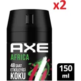 Axe Africa Pudrasız Ter Önleyici Sprey Erkek Deodorant 2x150 ml