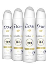 Dove Invisible Dry Pudrasız Ter Önleyici Antiperspirant Sprey Kadın Deodorant 4x150 ml