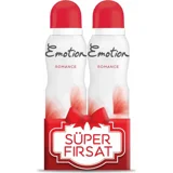 Emotion Romance Pudrasız Ter Önleyici Sprey Kadın Deodorant 2x150 ml