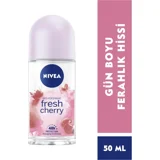 Nivea Fresh Cheery Pudrasız Ter Önleyici Antiperspirant Roll-On Kadın Deodorant 50 ml