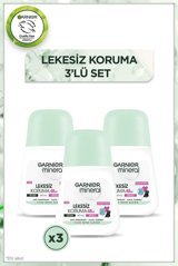 Garnier Mineral Lekesiz Koruma Pudrasız Ter Önleyici Antiperspirant Roll-On Kadın Deodorant 3x50 ml