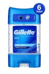 Gillette Cool Wave Pudrasız Ter Önleyici Antiperspirant Jel Erkek Deodorant 6x70 ml
