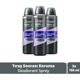 Dove Men +Care Pudrasız Ter Önleyici Antiperspirant Sprey Erkek Deodorant 3x150 ml