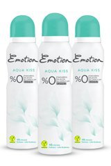 Emotion Aqua Kiss Pudrasız Sprey Kadın Deodorant 3x150 ml