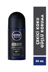 Nivea Deep Dimension Dark Wood Pudrasız Ter Önleyici Antiperspirant Roll-On Erkek Deodorant 50 ml