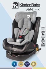 Kinder Baby Safe Fix Isofixli 360 Derece Dönen 0-36 kg Adac Sertifikalı Yatabilen Yükseklik Ayarlı Çift Yönlü Oto Koltuğu Gri