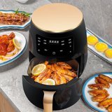 Chuangli Airfryer 6 lt Tek Hazneli Izgara Yapan Led Ekranlı Yağsız Sıcak Hava Fritözü Siyah