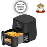 Robwell AS27 Airfryer 6 lt Tek Hazneli Izgara Yapan Led Ekranlı Yağsız Sıcak Hava Fritözü Siyah