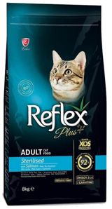 Reflex Plus Somonlu Kısırlaştırılmış Tahıllı Yetişkin Kuru Kedi Maması 8 kg