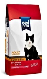 Paw Paw Kuzu Etli Tahılsız Yetişkin Kuru Kedi Maması 15 kg