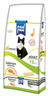 Paw Paw Somonlu Kısırlaştırılmış Tahıllı Yetişkin Kuru Kedi Maması 15 kg