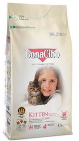 Bonacibo Tavuklu Tahıllı Yavru Kuru Kedi Maması 1.5 kg