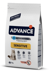 Advance Sensitive Pirinçli Somonlu Tahıllı Yetişkin Kuru Kedi Maması 3 kg