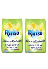 Rinso Limon ve Karbonat Renkliler ve Beyazlar İçin 106 Yıkama Toz Deterjan 2x8 kg