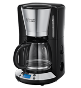 Russell Hobbs 24030-56 Victory Zaman Ayarlı Paslanmaz Çelik Filtreli Karaf 1.25 L Hazne Kapasiteli 10 Fincan 1000 W Siyah Filtre Kahve Makinesi