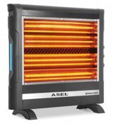 Asel AH-8225 2800 Watt Ayaklı Quartz Isıtıcı Siyah