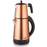 Teba TH 334CM Otomatik Çelik Demlikli 1500 W Işıklı Çelik Gövdeli Rose Gold Retro Çay Makinesi