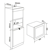 Cucinox MAG 2305 İnox 23 lt Izgaralı Ankastre Mikrodalga Fırın