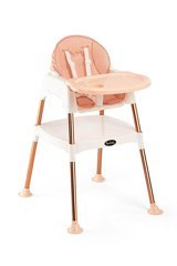 Pierre Cardin Plastik Emniyet Kemeri Tepsili Katlanır Portatif Mama Sandalyesi Altın
