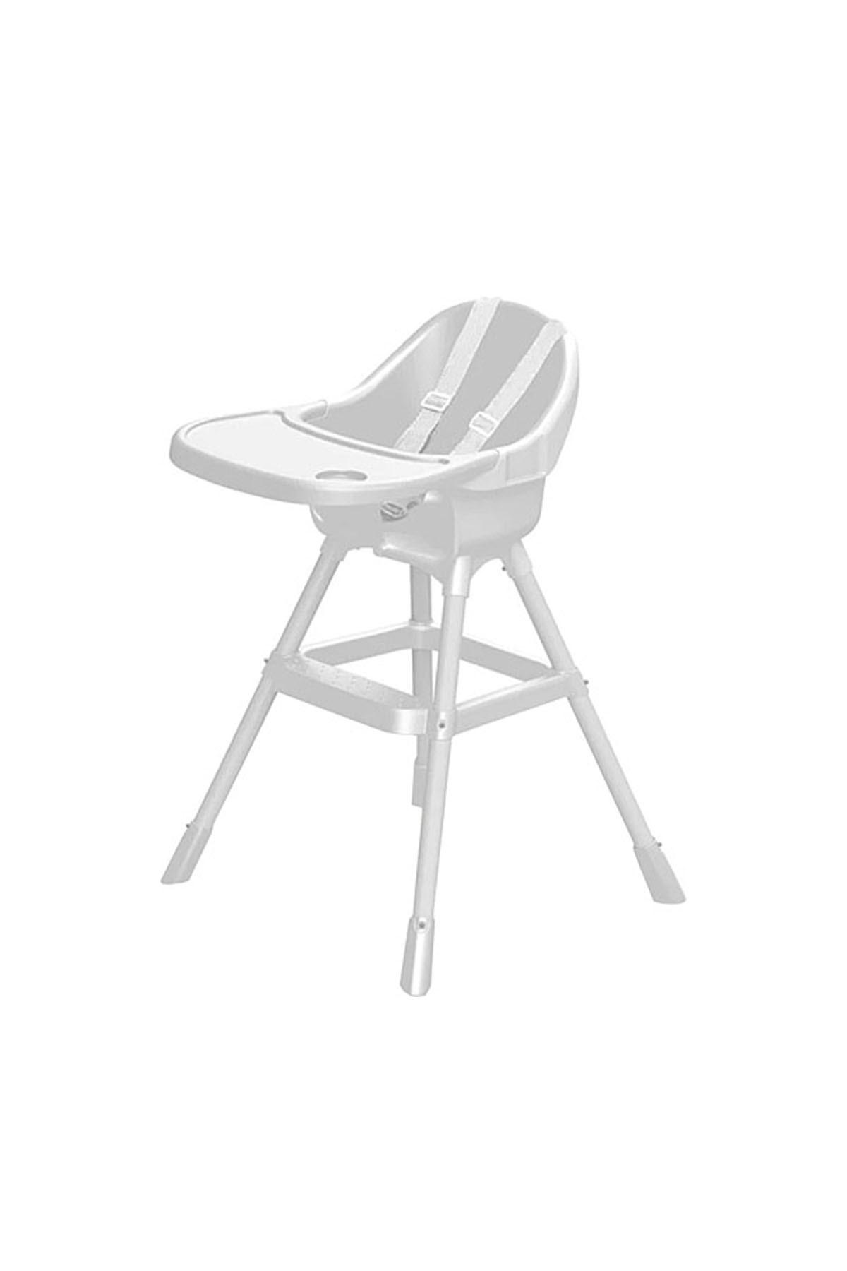 Dolu Oyuncak Plastik Emniyet Kemeri Tepsili Katlanır Portatif Mama Sandalyesi Beyaz