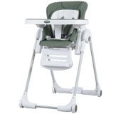 Prego 4024 Plastik Emniyet Kemeri 15 kg Kapasiteli Tekerlekli Tepsili Katlanır Portatif Mama Sandalyesi Yeşil