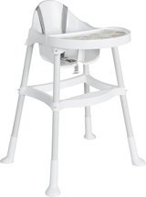Tommybaby Plastik Emniyet Kemeri Tepsili Katlanır Portatif Mama Sandalyesi Beyaz